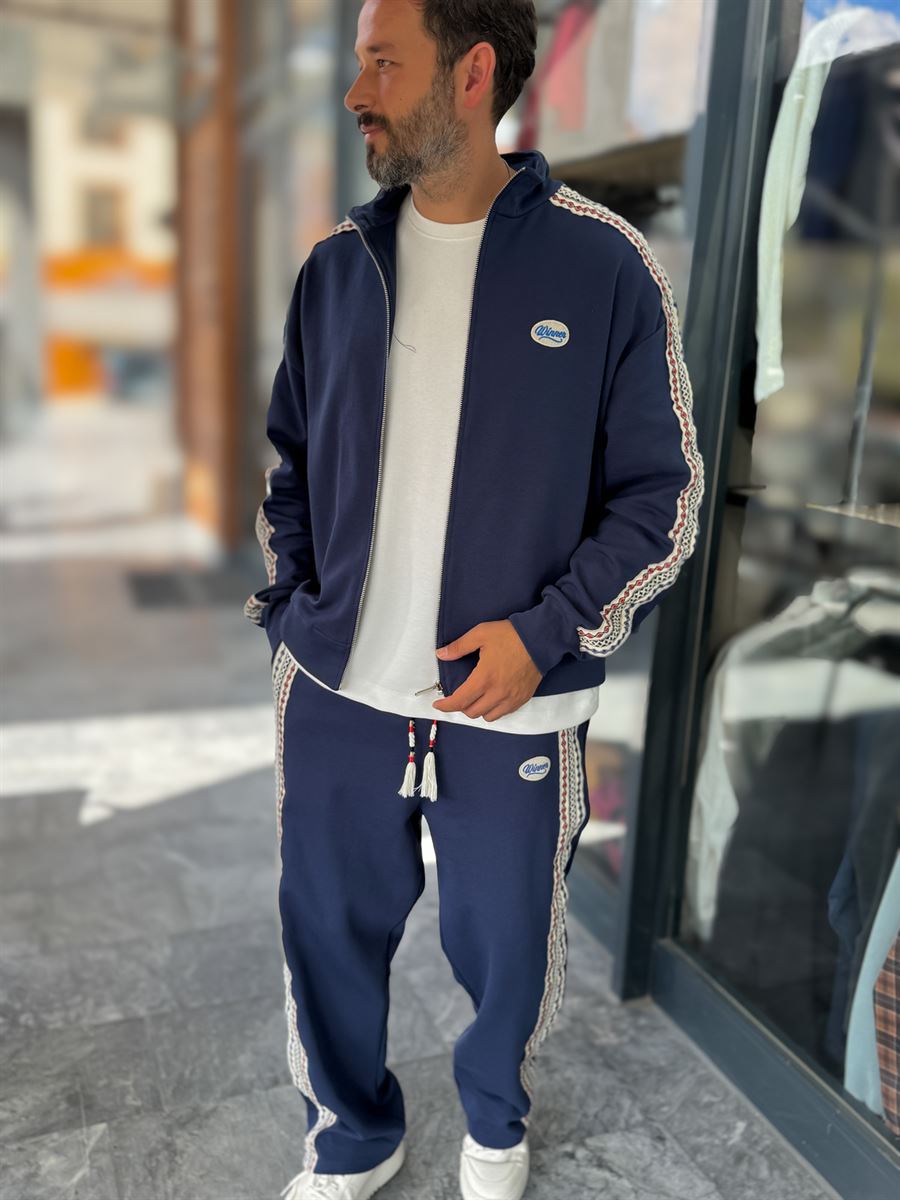 Navy Winner Zip-Up Oversized Sweatshirt RES-2002