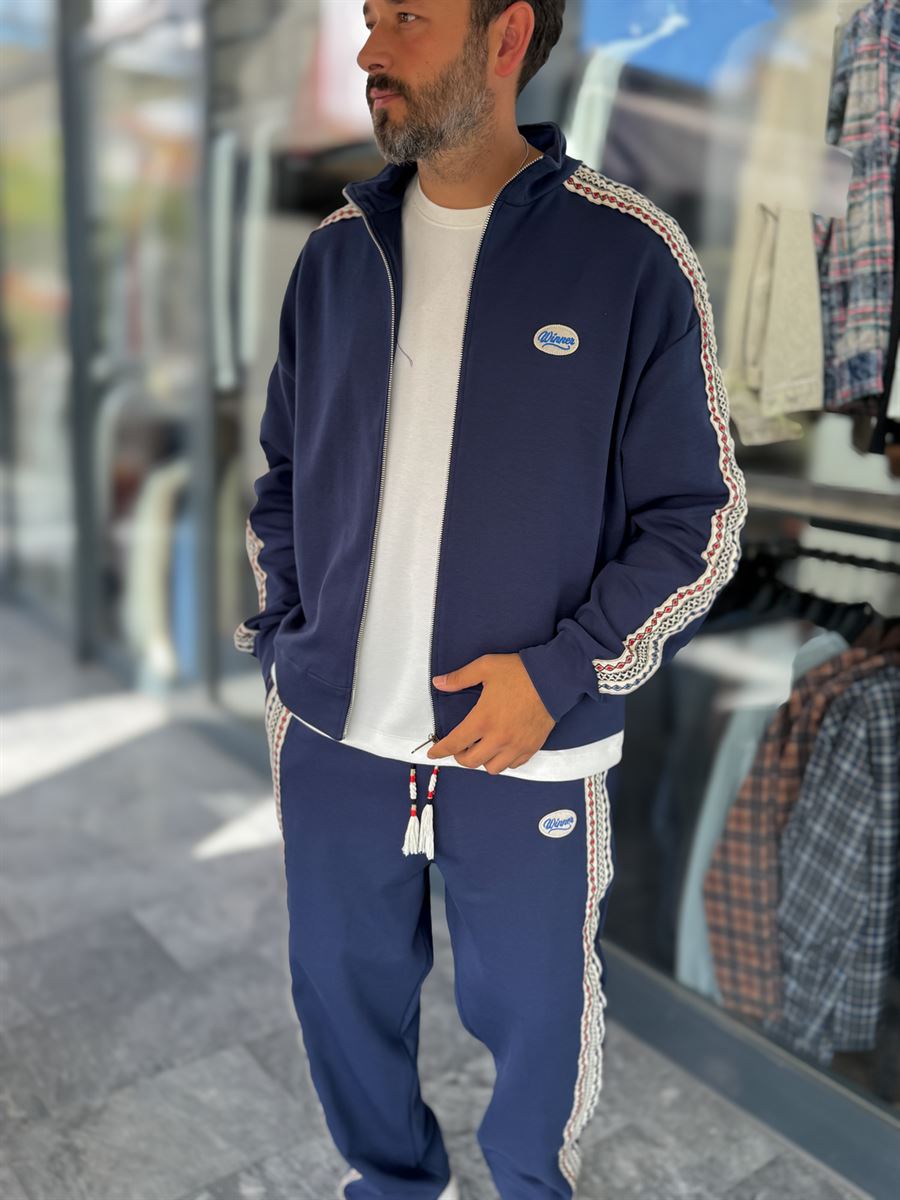 Navy Winner Zip-Up Oversized Sweatshirt RES-2002