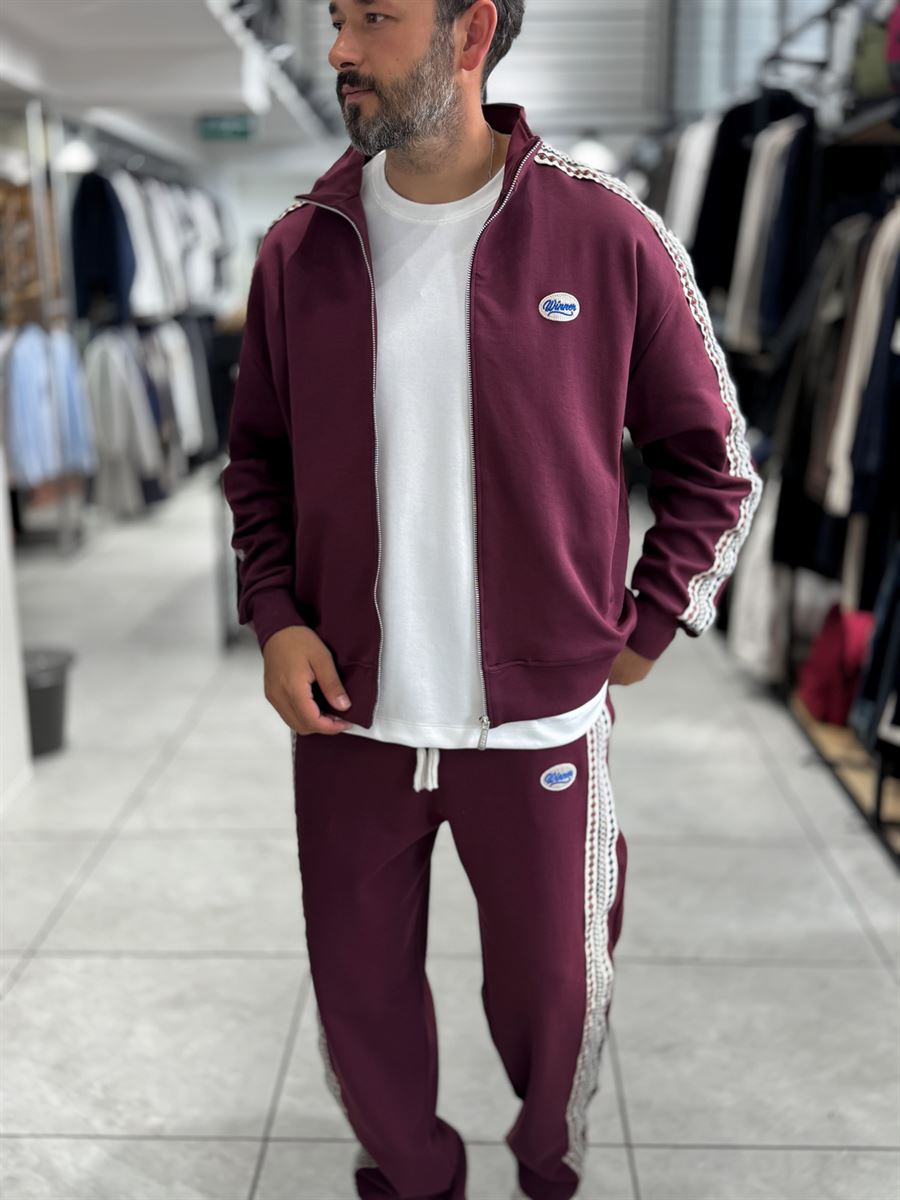 Burgundy Winner Zip-Up Oversized Sweatshirt RES-2002