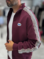 Burgundy Winner Zip-Up Oversized Sweatshirt RES-2002