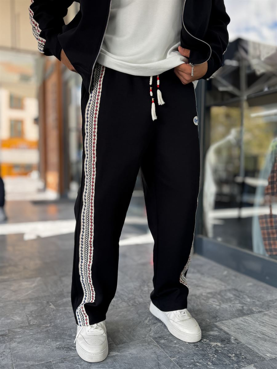 Black Winner Straight-Leg Sweatpants RES-2002