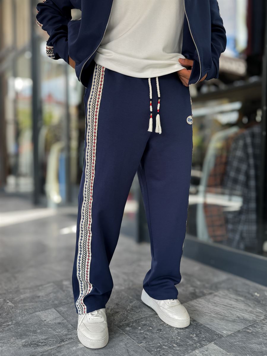 Navy Winner Straight-Leg Sweatpants RES-2002