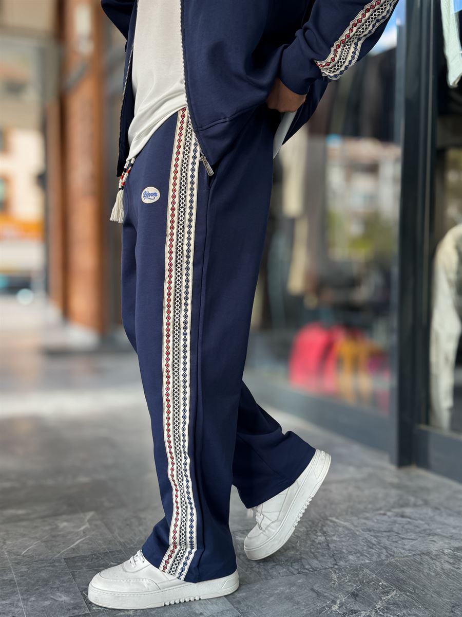 Navy Winner Straight-Leg Sweatpants RES-2002