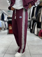 Burgundy Winner Straight-Leg Sweatpants RES-2002