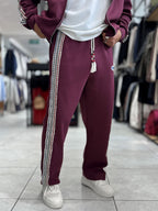 Burgundy Winner Straight-Leg Sweatpants RES-2002