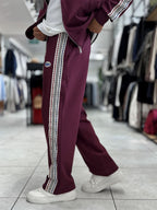 Burgundy Winner Straight-Leg Sweatpants RES-2002