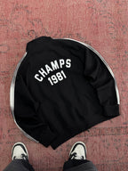 Black Champ Zip-Up Oversized Sweatshirt RES-2007