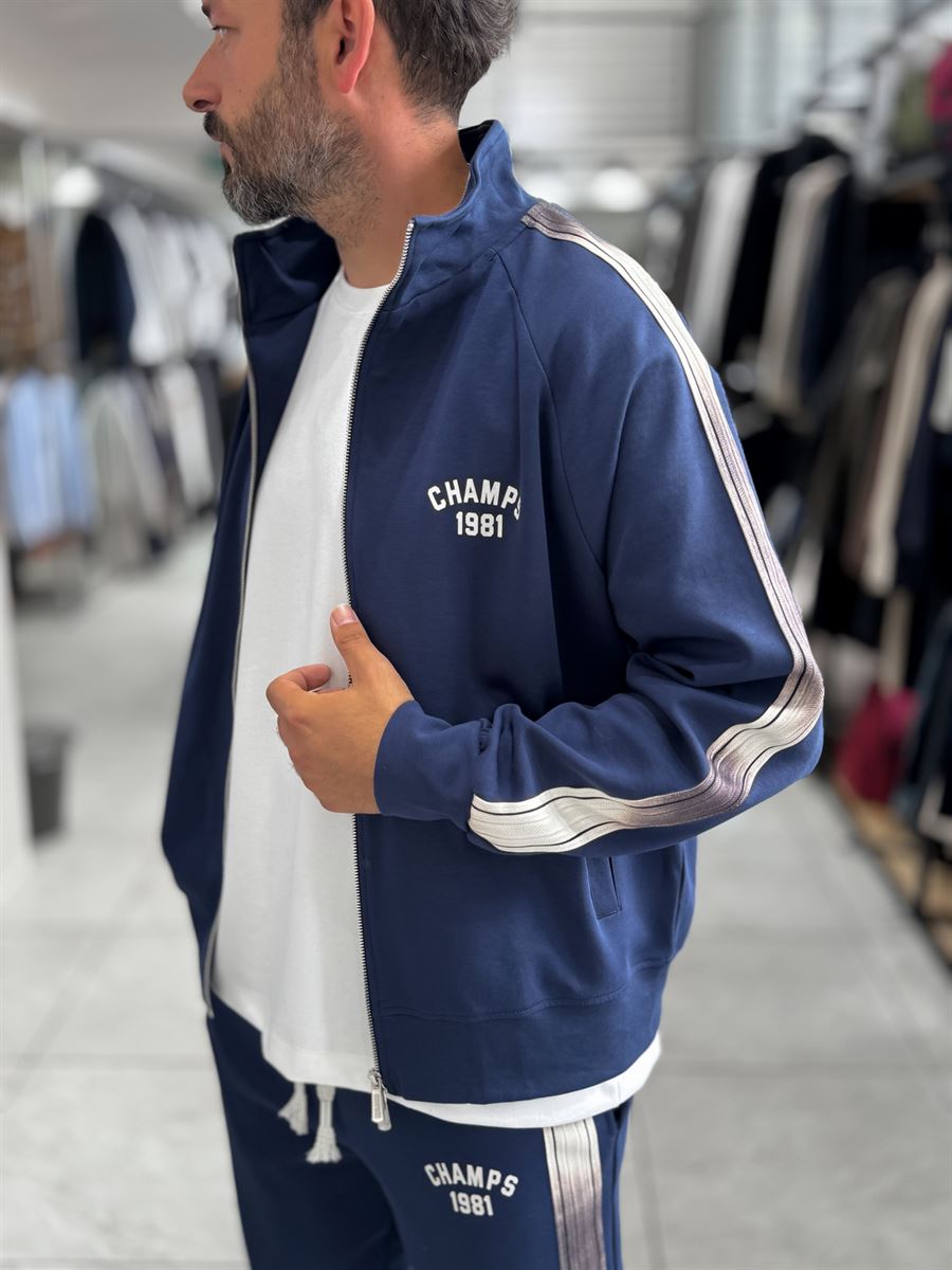 Navy Champ Zip-Up Oversized Sweatshirt RES-2007