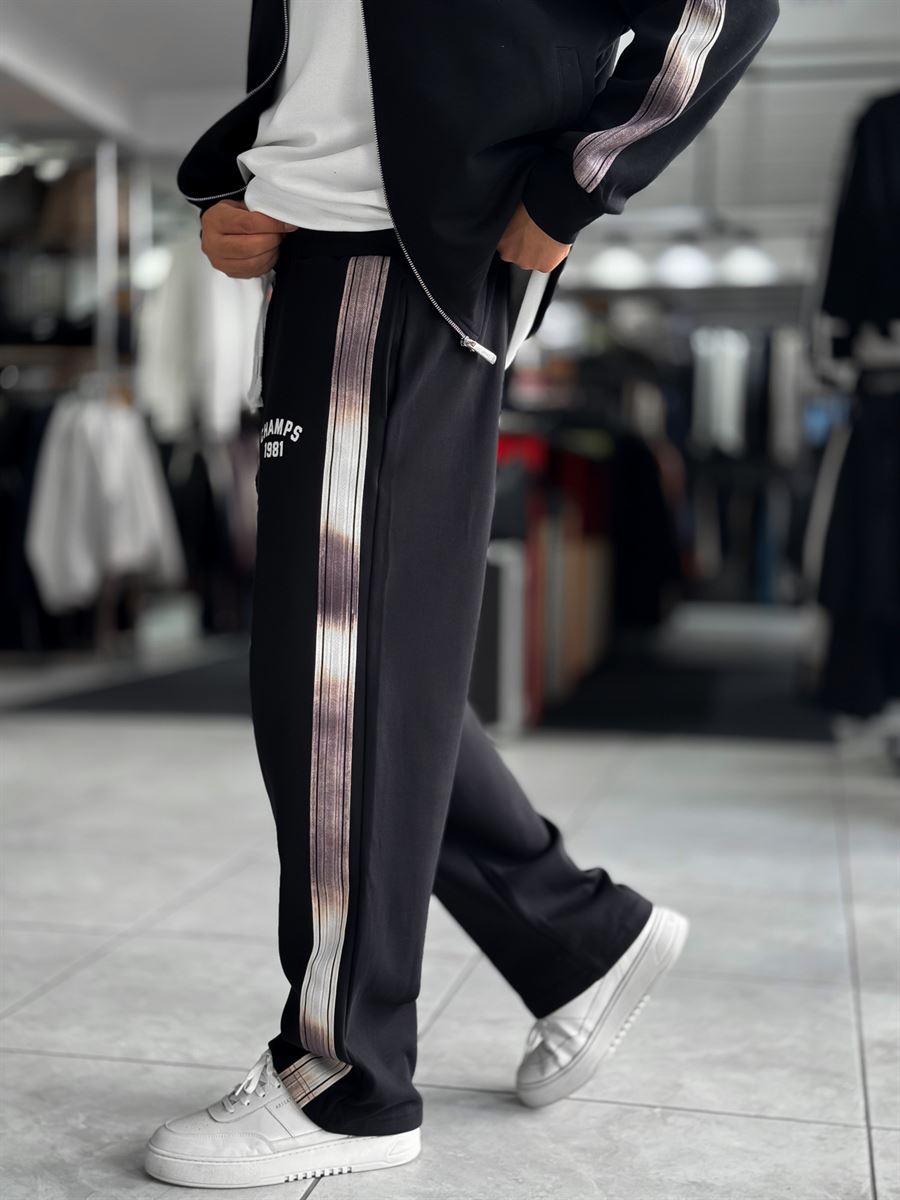 Black Champ Straight-Leg Sweatpants RES-2007