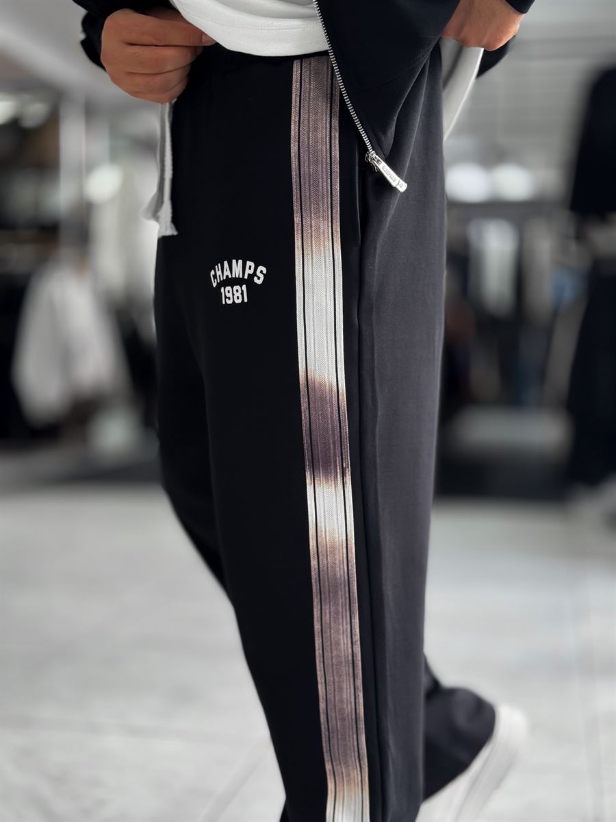 Black Champ Straight-Leg Sweatpants RES-2007