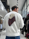 White Hat Printed Oversized Sweatshirt RES-5021