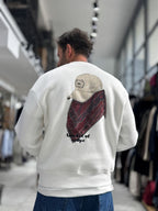 White Hat Printed Oversized Sweatshirt RES-5021