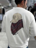 White Hat Printed Oversized Sweatshirt RES-5021