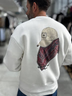 White Hat Printed Oversized Sweatshirt RES-5021