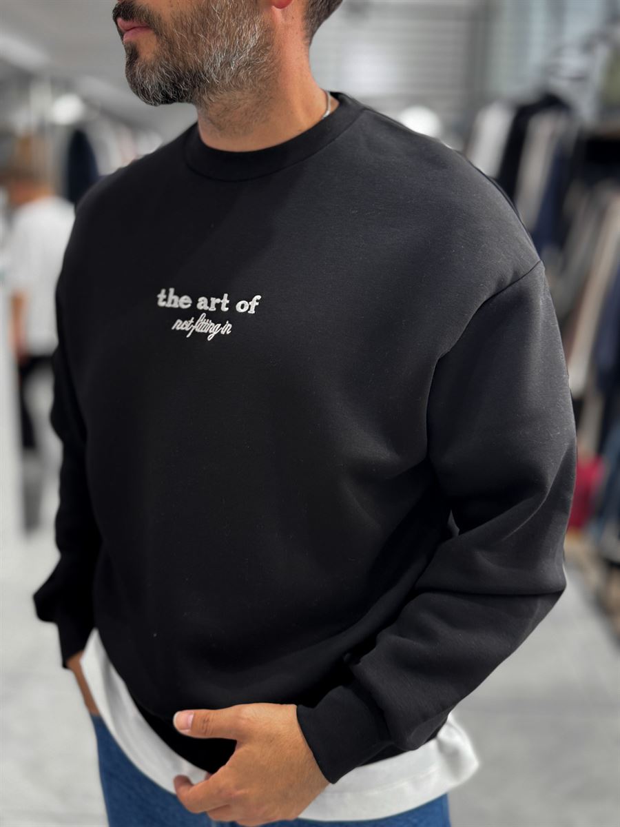 Black Hat Printed Oversized Sweatshirt RES-5021