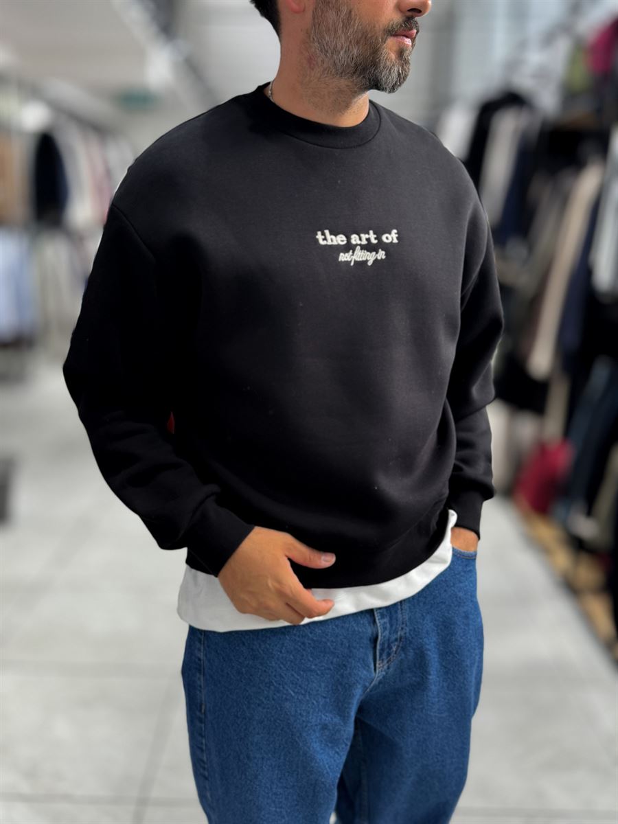 Black Hat Printed Oversized Sweatshirt RES-5021