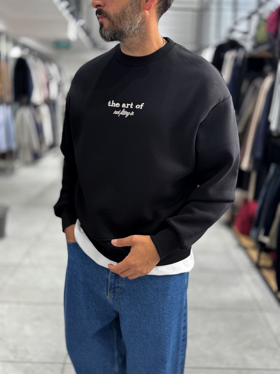 Black Hat Printed Oversized Sweatshirt RES-5021