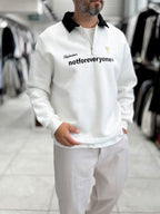 White Velvet Collar Oversized Sweatshirt RES-5013