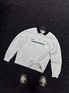 White Velvet Collar Oversized Sweatshirt RES-5013
