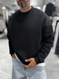 Black Brushed Basic Oversized Sweatshirt HM