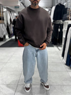 Brown Brushed Basic Oversized Sweatshirt HM