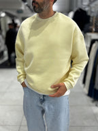 Yellow Brushed Basic Oversized Sweatshirt HM