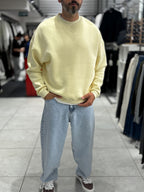 Yellow Brushed Basic Oversized Sweatshirt HM