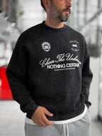 Black Nothing Printed Washed Sweatshirt HM