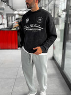 Black Nothing Printed Washed Sweatshirt HM