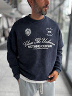 Navy Nothing Printed Washed Sweatshirt HM