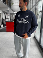 Navy Nothing Printed Washed Sweatshirt HM