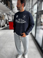 Navy Nothing Printed Washed Sweatshirt HM