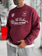 Burgundy Nothing Printed Washed Sweatshirt HM