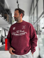 Burgundy Nothing Printed Washed Sweatshirt HM