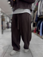 Brown Relaxed Fit Belted Waffle Sweatpants HM