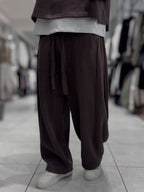 Brown Relaxed Fit Belted Waffle Sweatpants HM