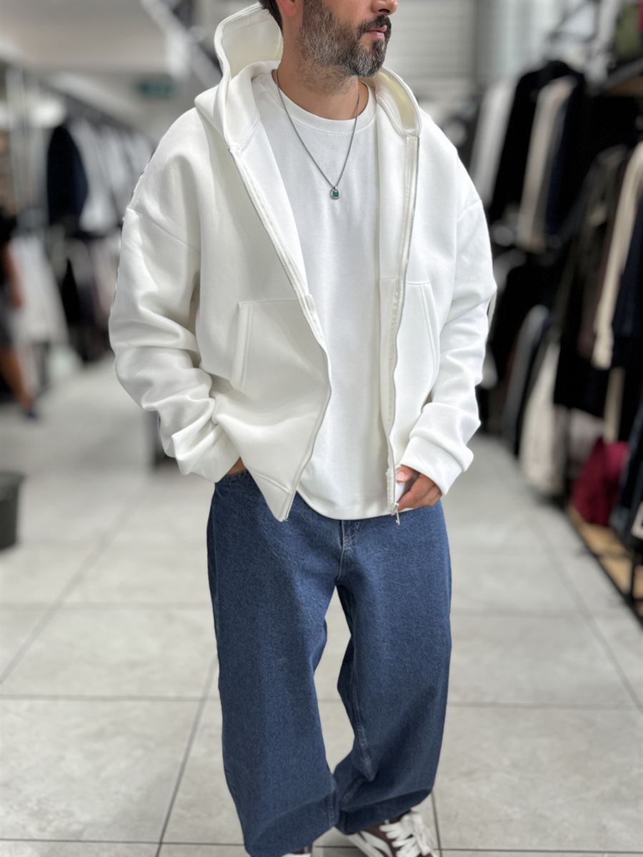 White Panda Fabric Hooded Sweatshirt HM
