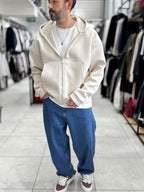 Beige Panda Fabric Hooded Sweatshirt HM