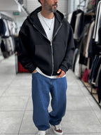 Black Panda Fabric Hooded Sweatshirt HM